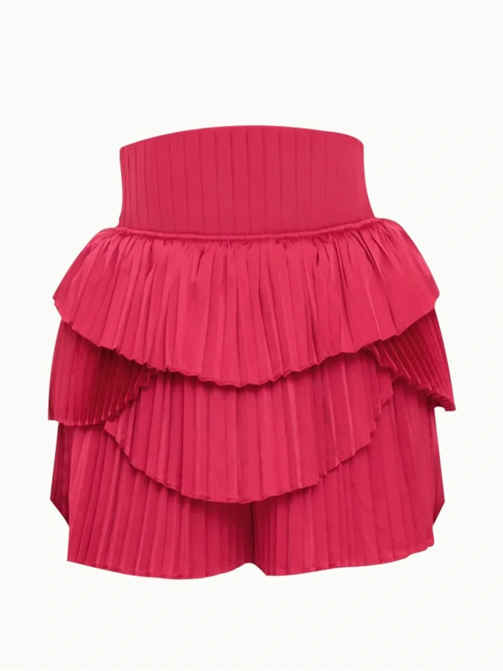 Andrea Iyamah Hibi Shorts Pink Ruby Pleated Tiered Corset High Waist NEW NWT XS